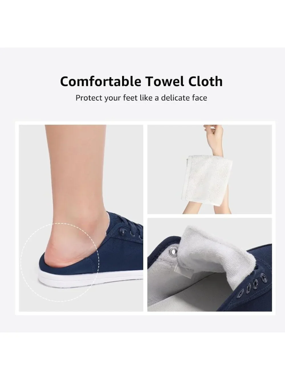 Women's Navy Comfortable Classic Slip On Low Top Canvas Fashion Comfort Sneakers